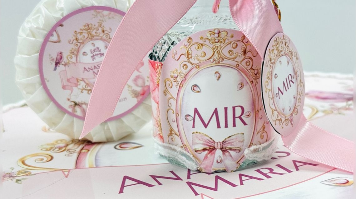 Trusou botez Princess Pink tematică prințesă, elegant și brodat 41